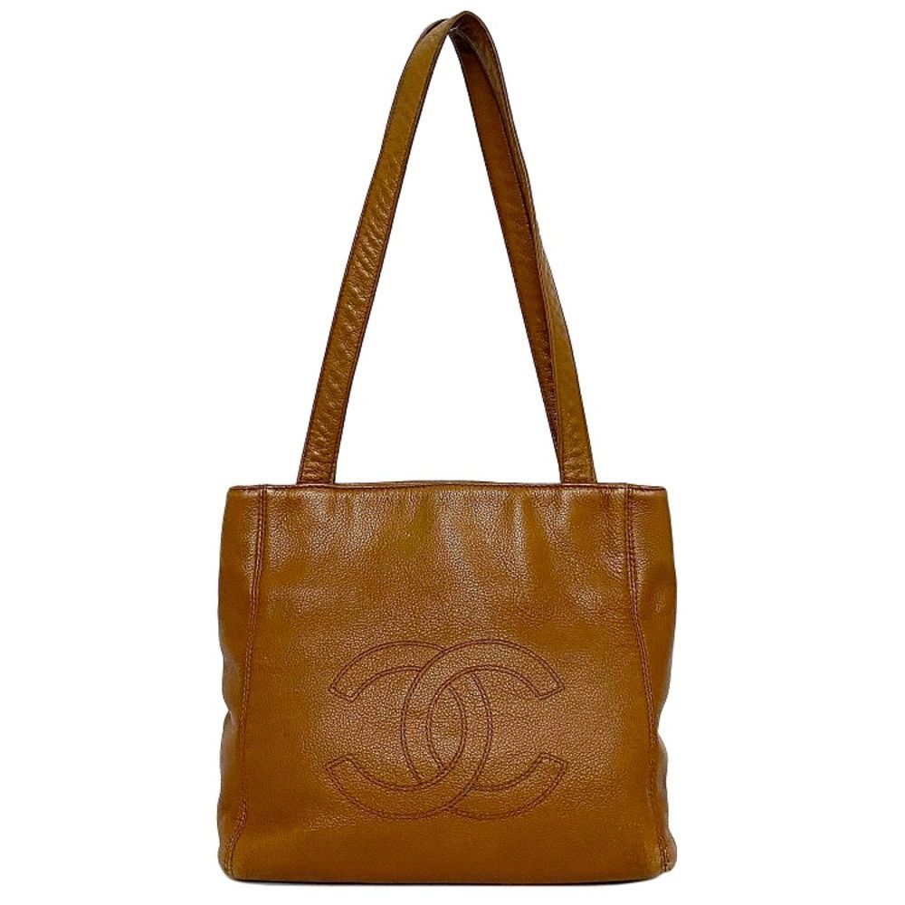 Chanel Brown Leather Tote Bag Shoulder Bag